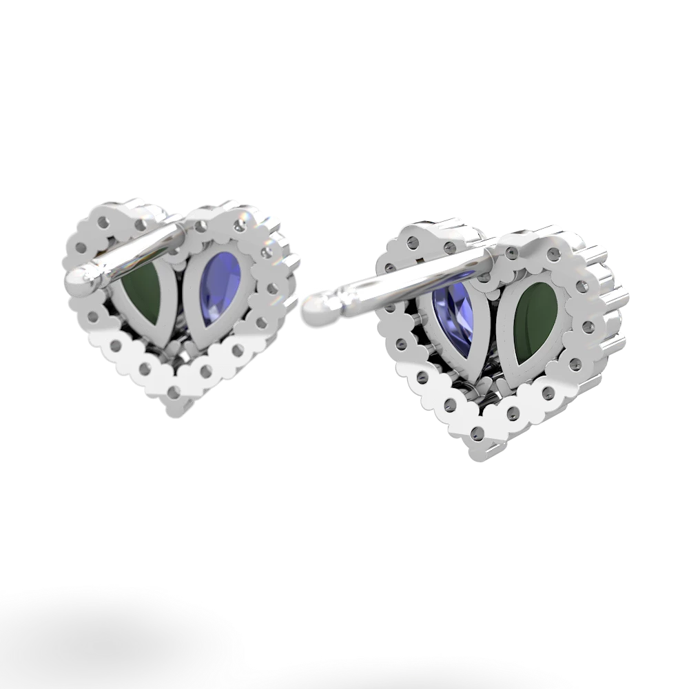 Jade Halo 14K White Gold earrings E7008