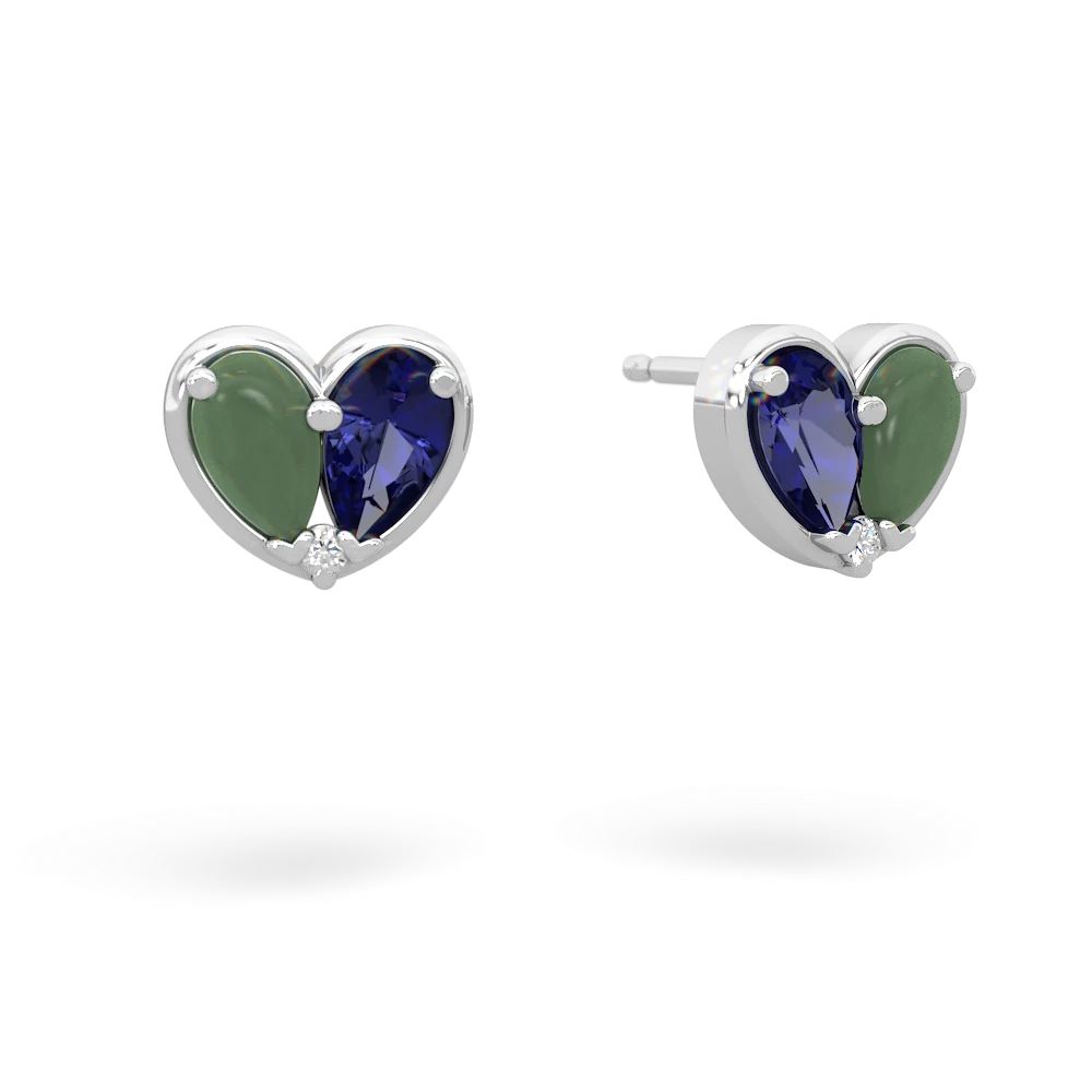 Jade 'Our Heart' 14K White Gold earrings E5072