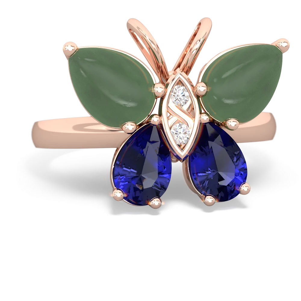 Jade Butterfly 14K Rose Gold ring R2215