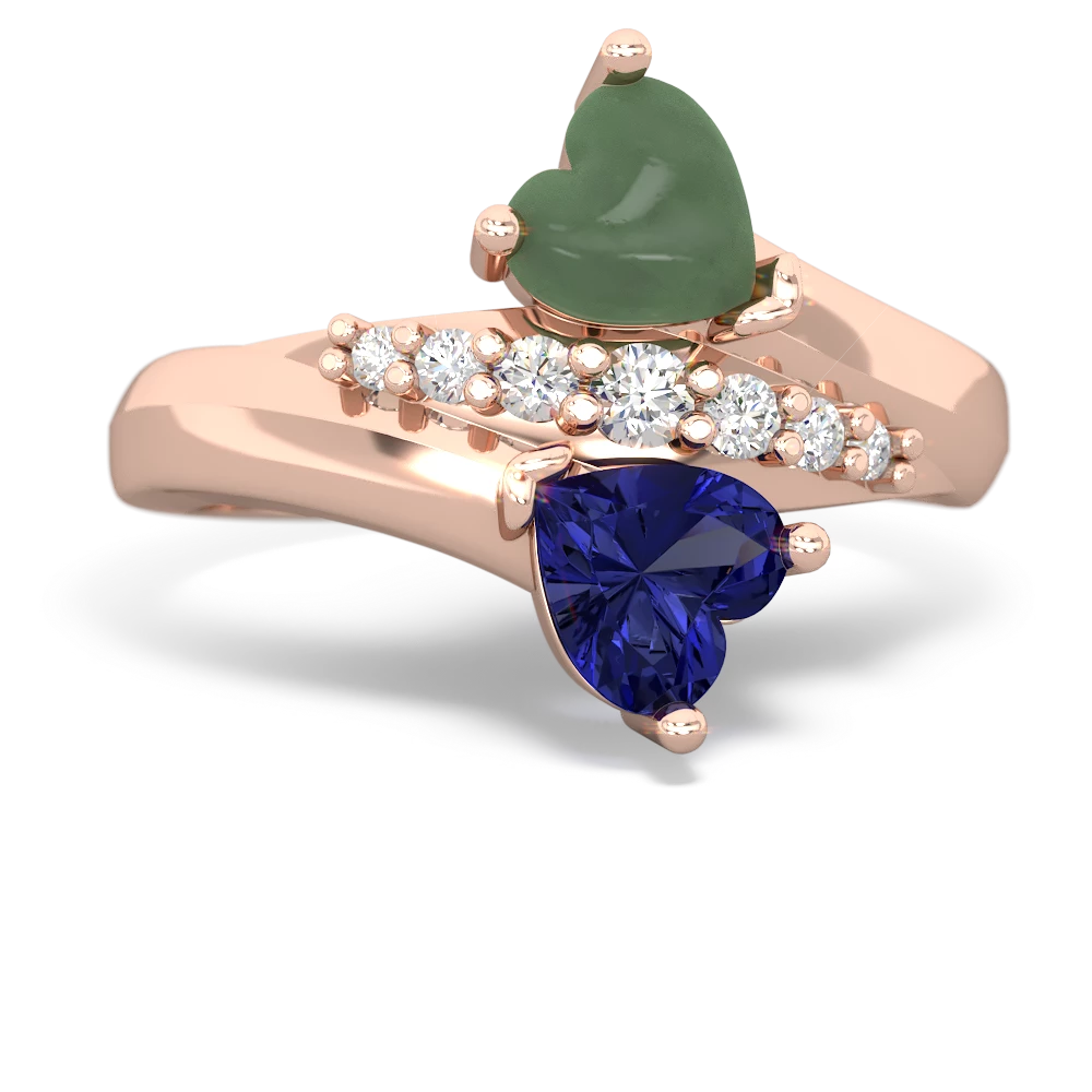 Jade Heart To Heart 14K Rose Gold ring R2064