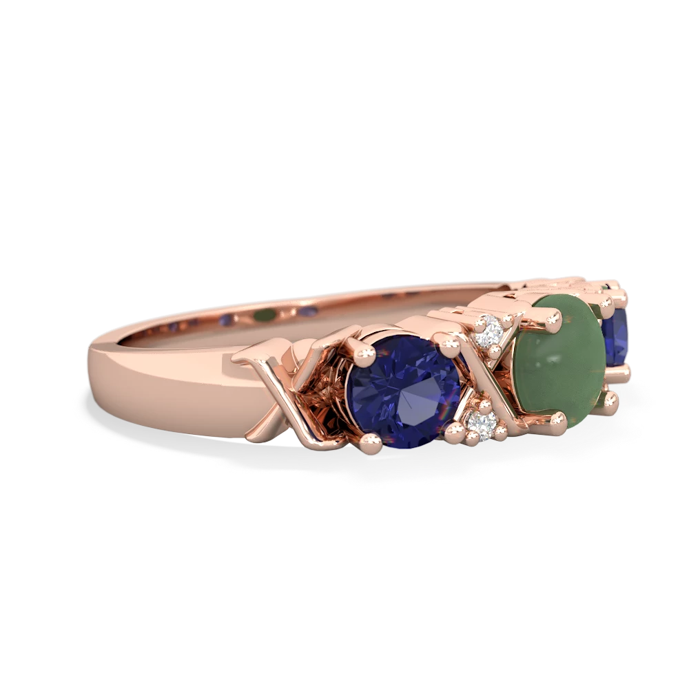 Jade Hugs And Kisses 14K Rose Gold ring R5016