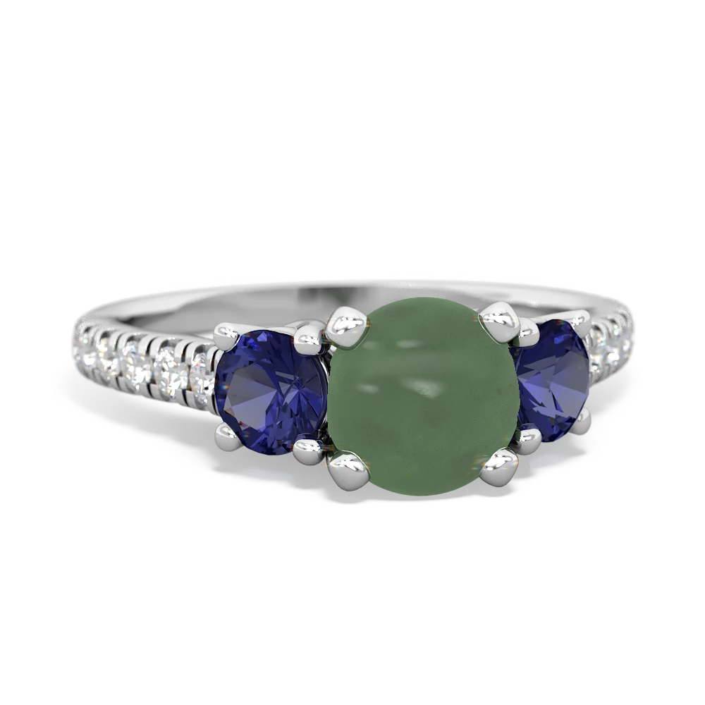 Jade Pave Trellis 14K White Gold ring R5500