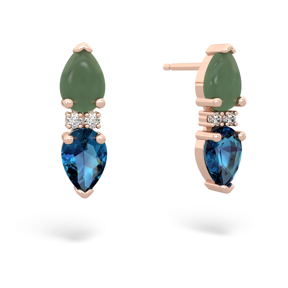 Jade Bowtie Drop 14K Rose Gold earrings E0865