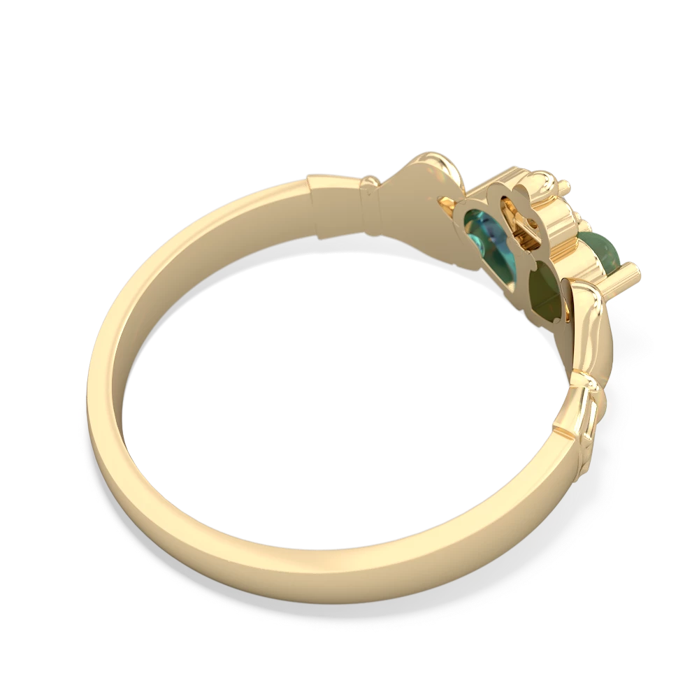 Jade 'Our Heart' Claddagh 14K Yellow Gold ring R2388