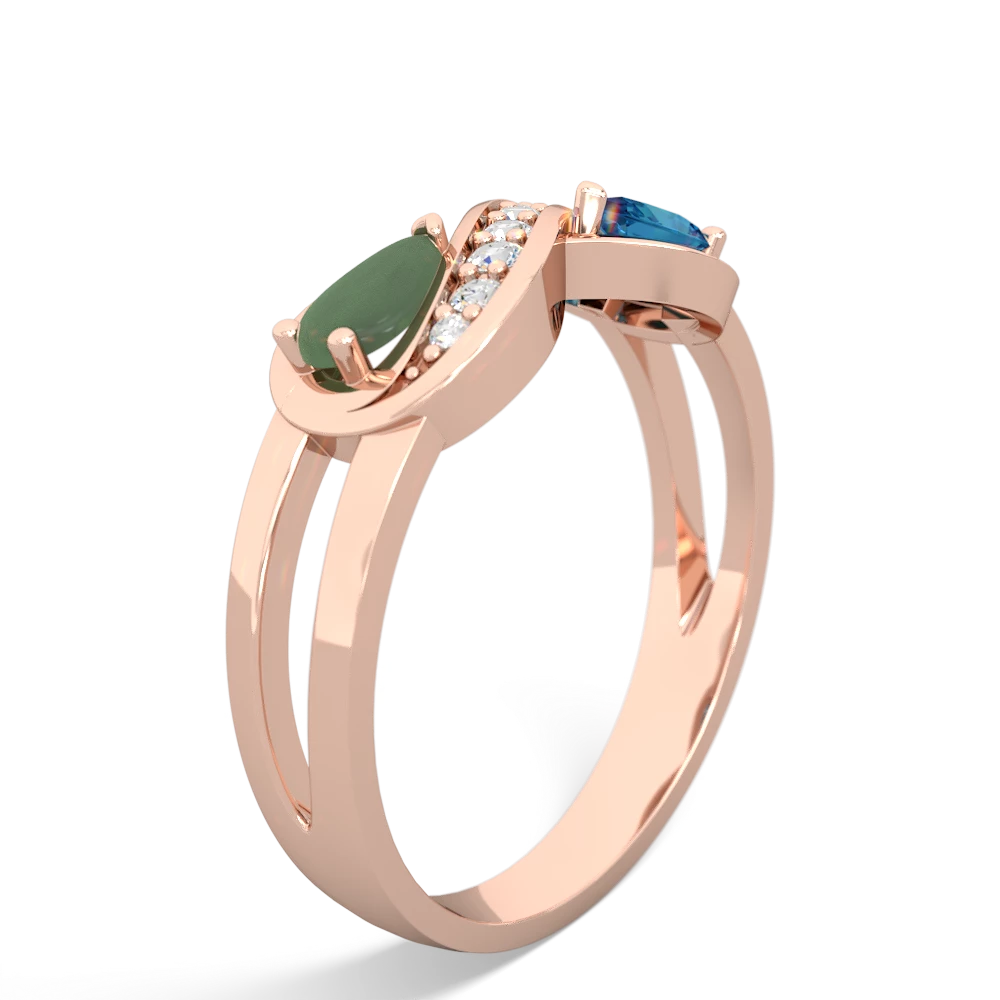 Jade Diamond Infinity 14K Rose Gold ring R5390