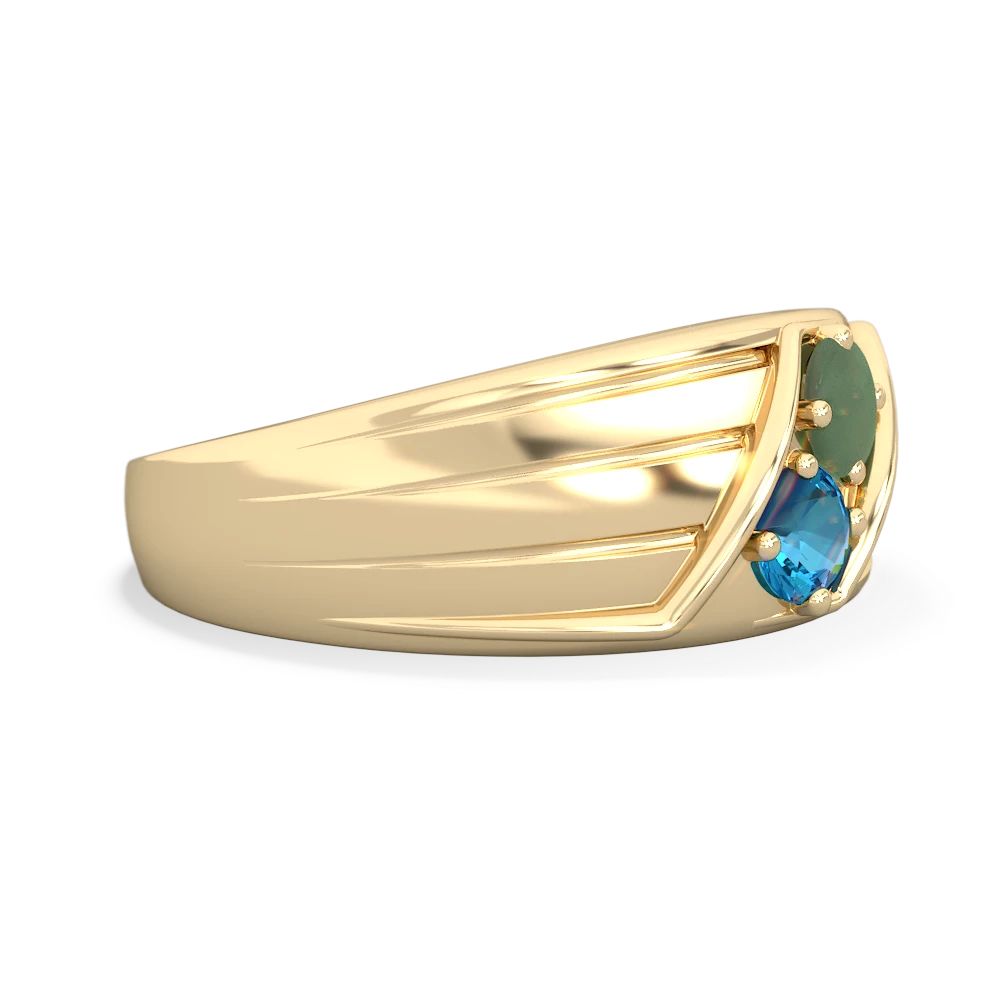 Jade Men's Streamline 14K Yellow Gold ring R0460