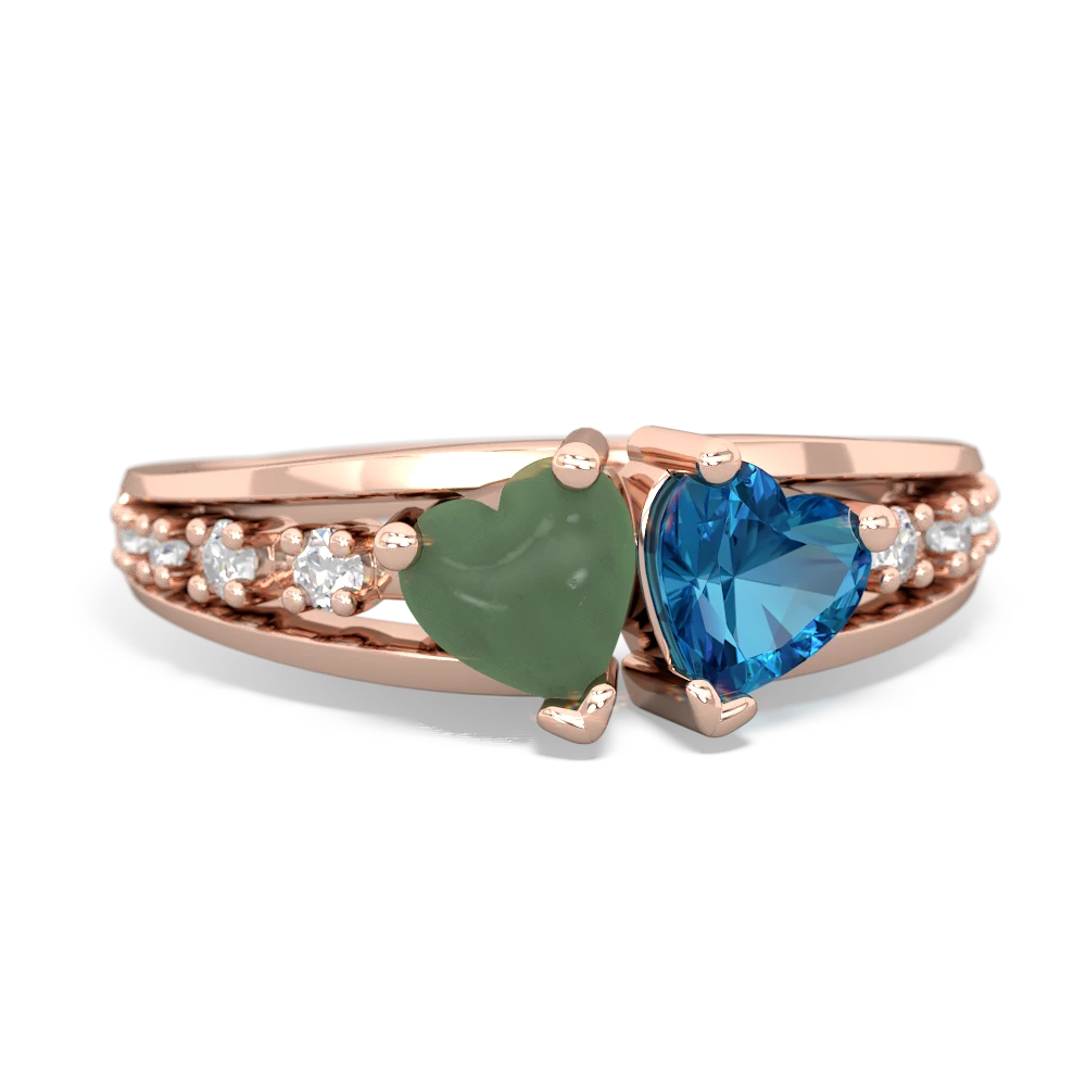 Jade Heart To Heart 14K Rose Gold ring R3342