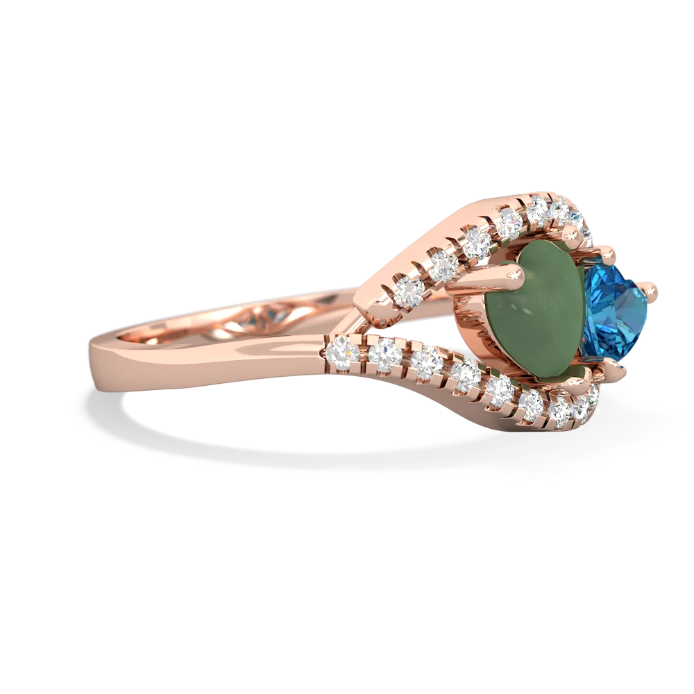 Jade Mother And Child 14K Rose Gold ring R3010