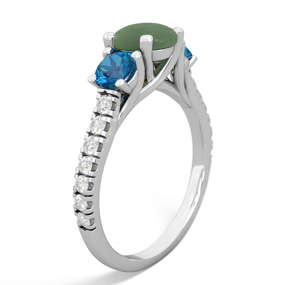 Jade Pave Trellis 14K White Gold ring R5500