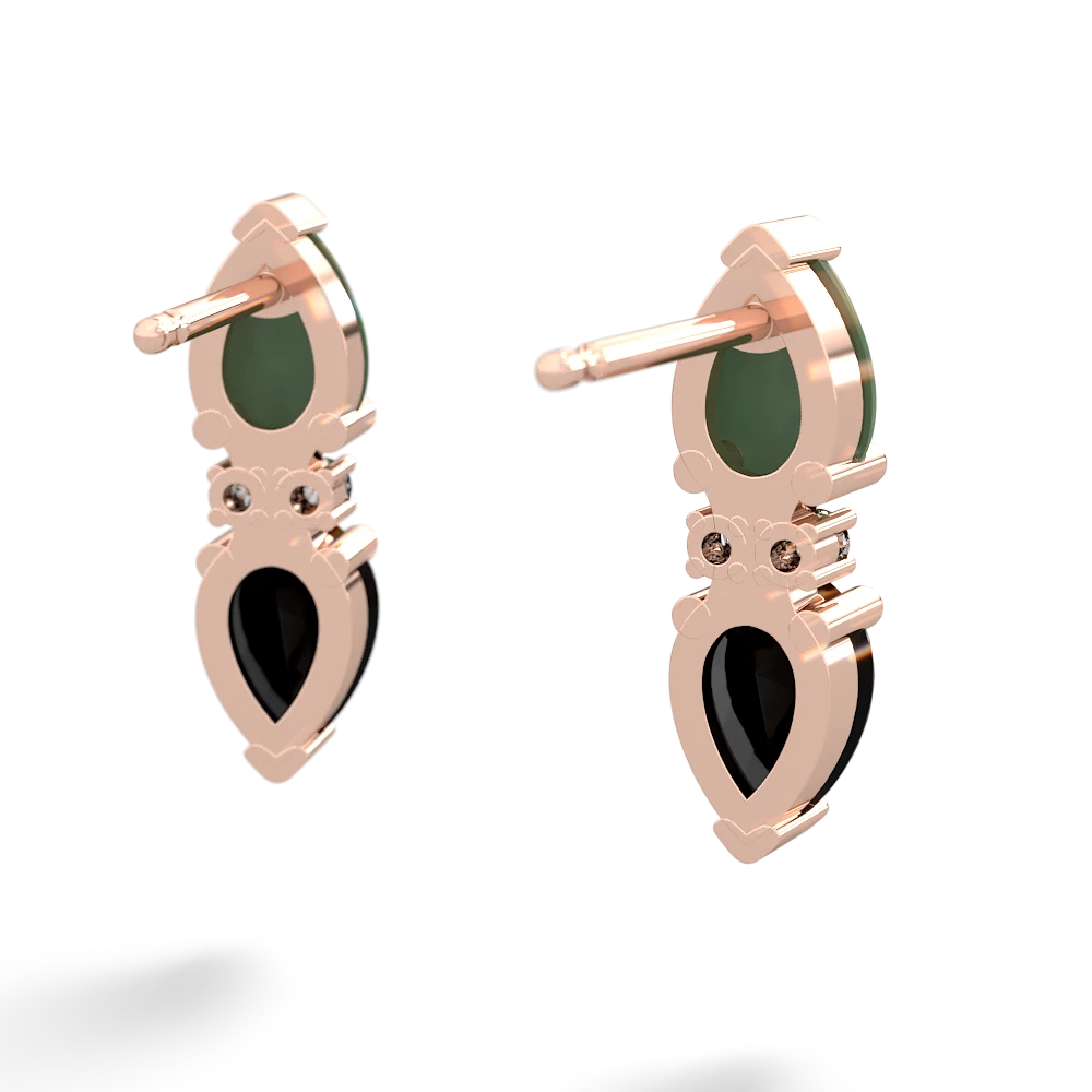 Jade Bowtie Drop 14K Rose Gold earrings E0865