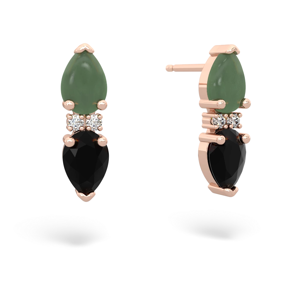 Jade Bowtie Drop 14K Rose Gold earrings E0865