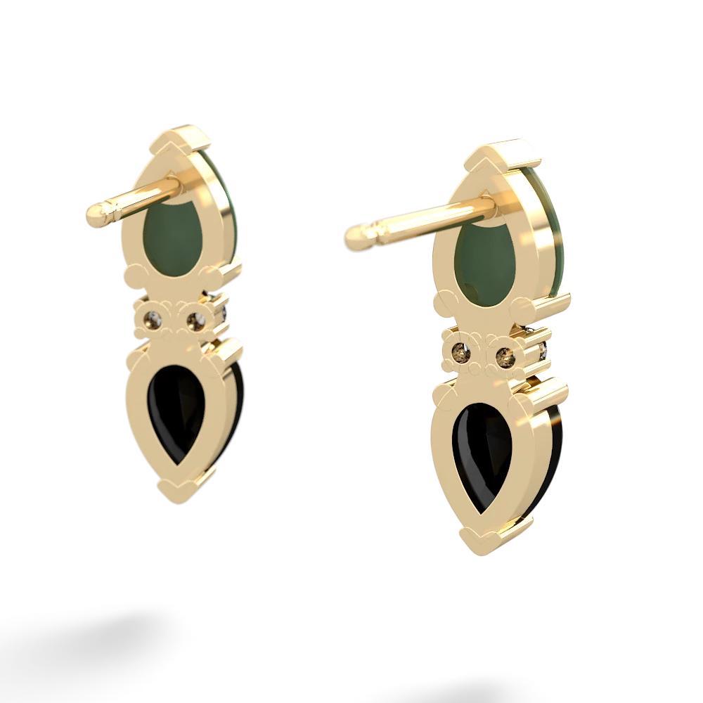 Jade Bowtie Drop 14K Yellow Gold earrings E0865