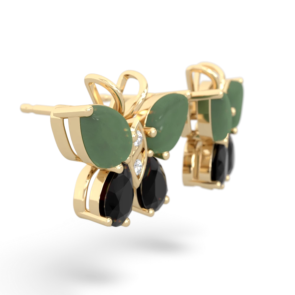 Jade Butterfly 14K Yellow Gold earrings E2215