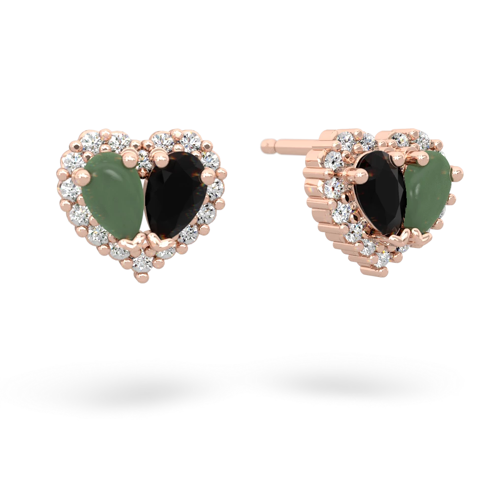 Jade Halo 14K Rose Gold earrings E7008