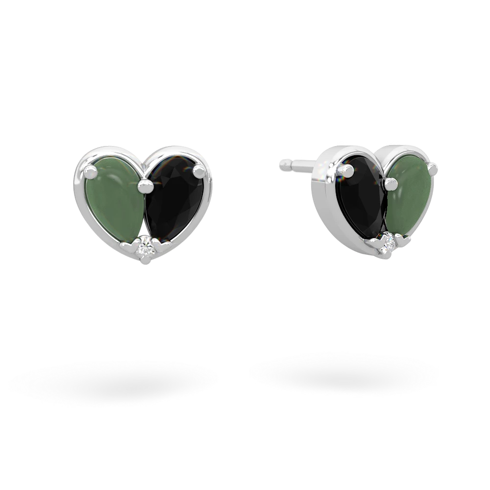 Jade 'Our Heart' 14K White Gold earrings E5072