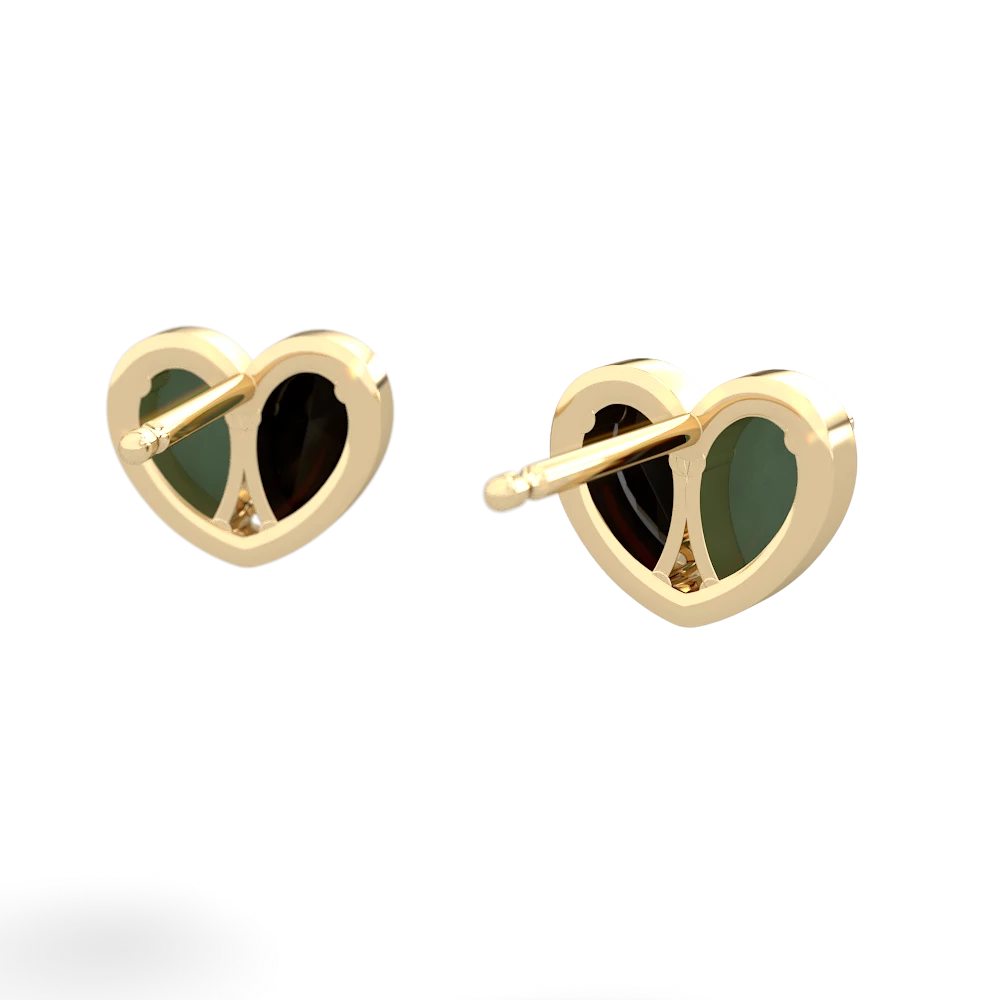 Jade 'Our Heart' 14K Yellow Gold earrings E5072