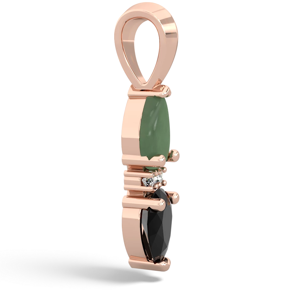 Jade Bowtie Drop 14K Rose Gold pendant P0865