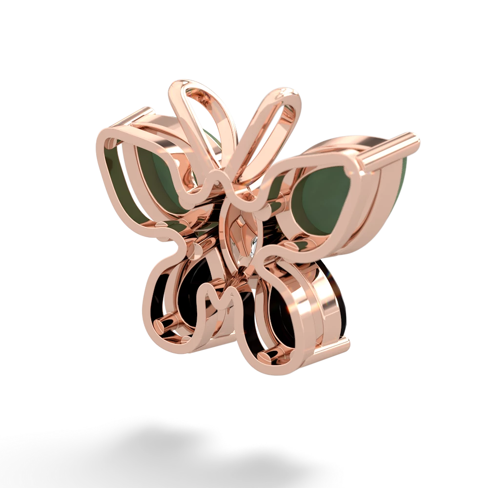 Jade Butterfly 14K Rose Gold pendant P2215