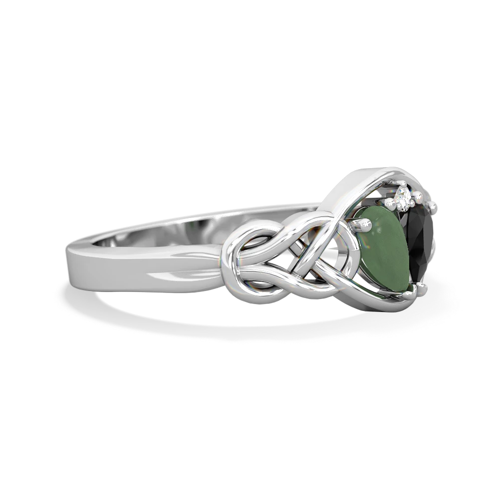 Jade Celtic Love Knot 14K White Gold ring R5420