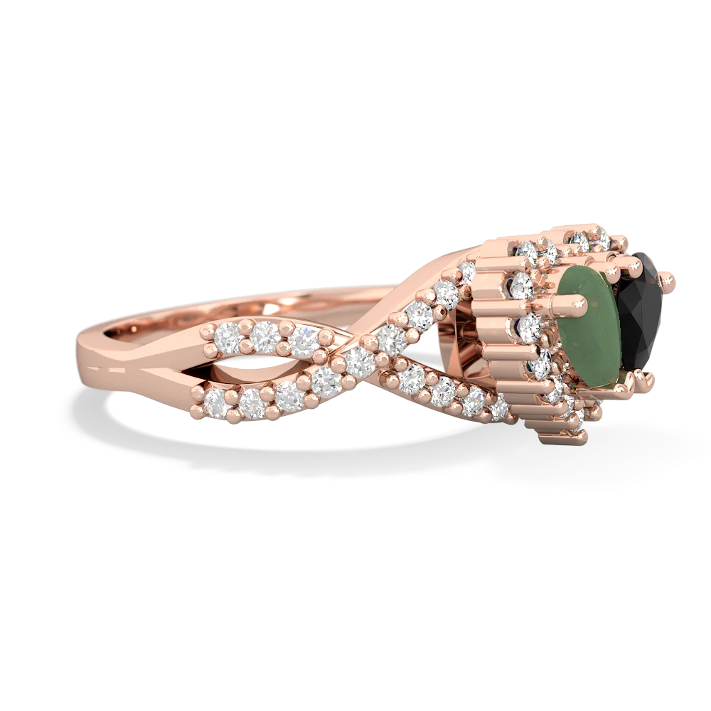 Jade Diamond Twist 'One Heart' 14K Rose Gold ring R2640HRT