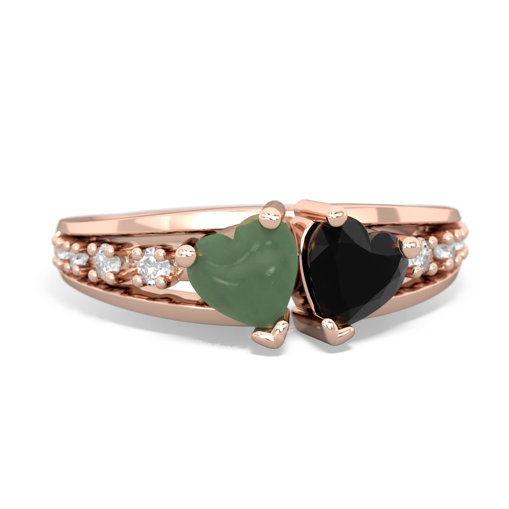 Jade Heart To Heart 14K Rose Gold ring R3342