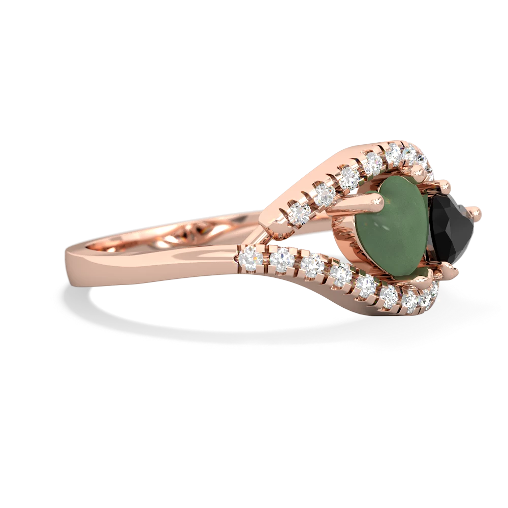 Jade Mother And Child 14K Rose Gold ring R3010