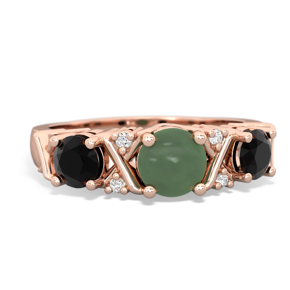 Jade Hugs And Kisses 14K Rose Gold ring R5016