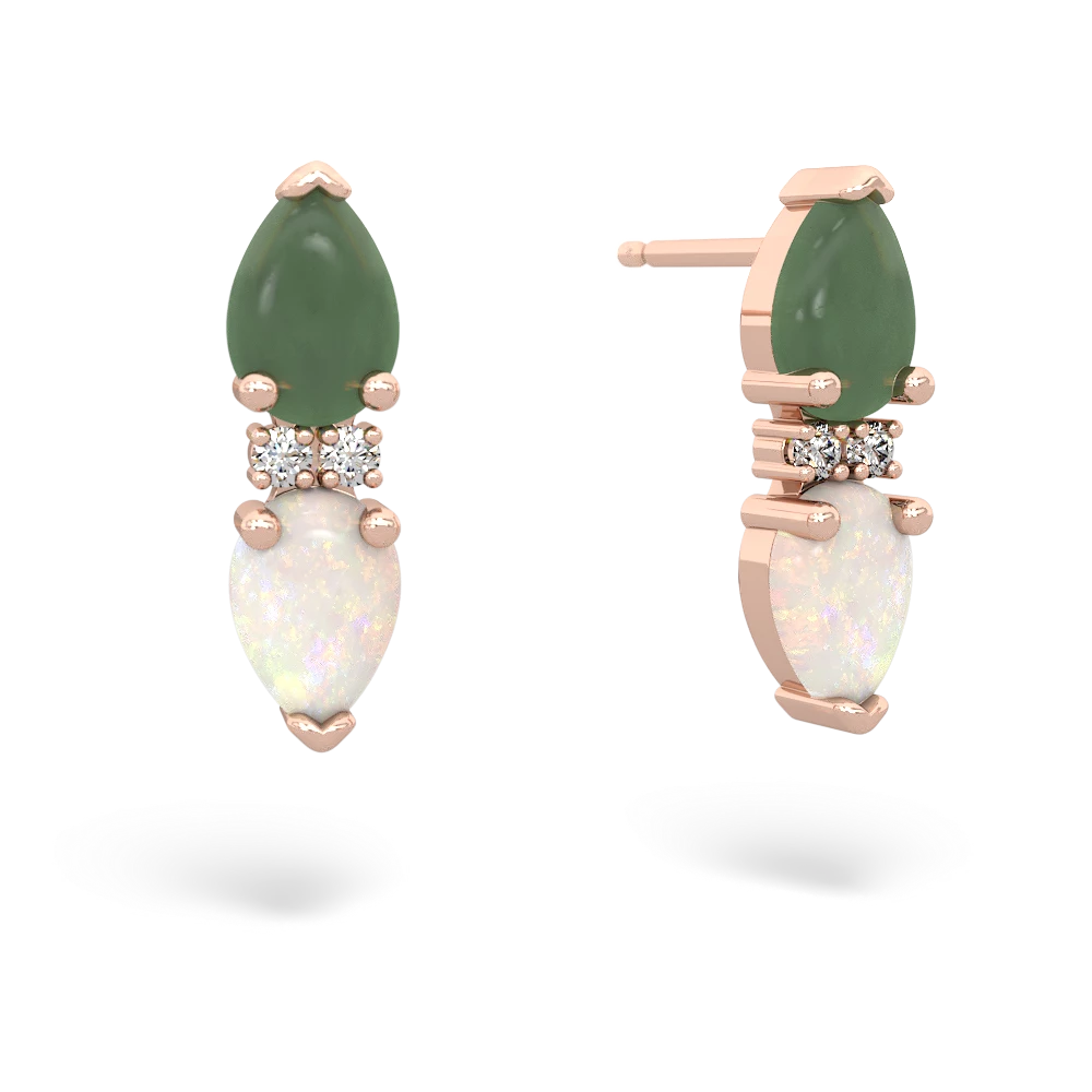 Jade Bowtie Drop 14K Rose Gold earrings E0865