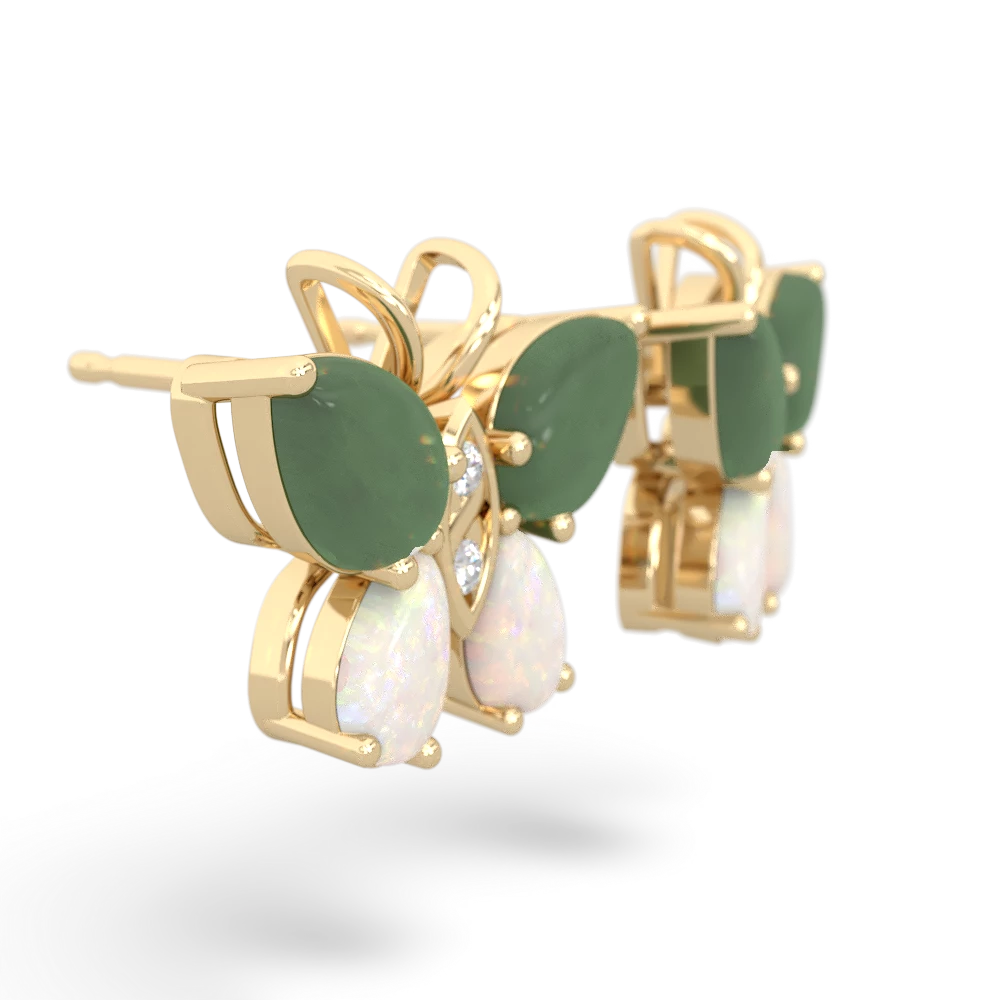 Jade Butterfly 14K Yellow Gold earrings E2215