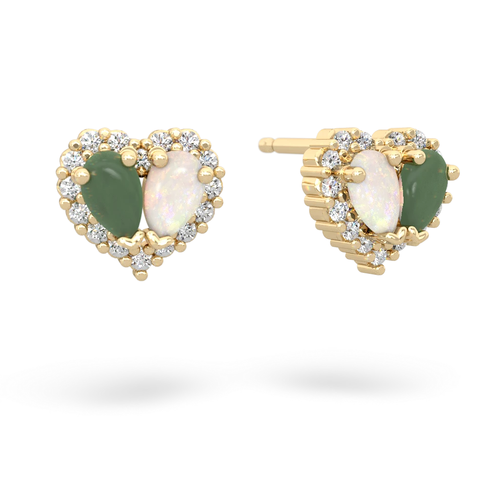 Jade Halo 14K Yellow Gold earrings E7008