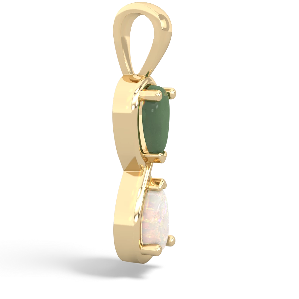 Jade Infinity 14K Yellow Gold pendant P5050