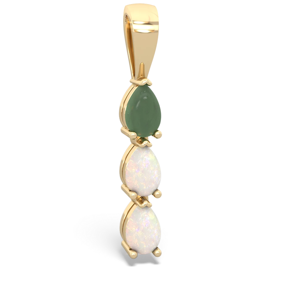 Jade Dew Drops 14K Yellow Gold pendant P2251