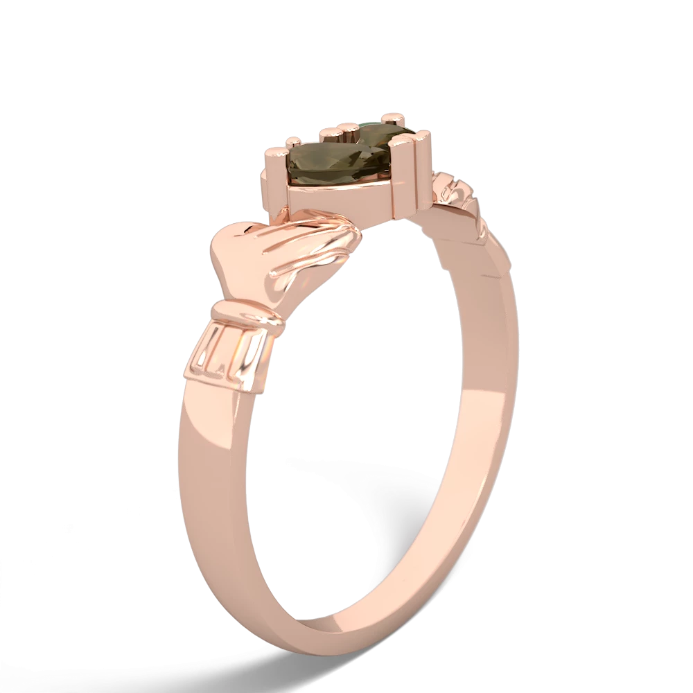 Jade 'Our Heart' Claddagh 14K Rose Gold ring R2388