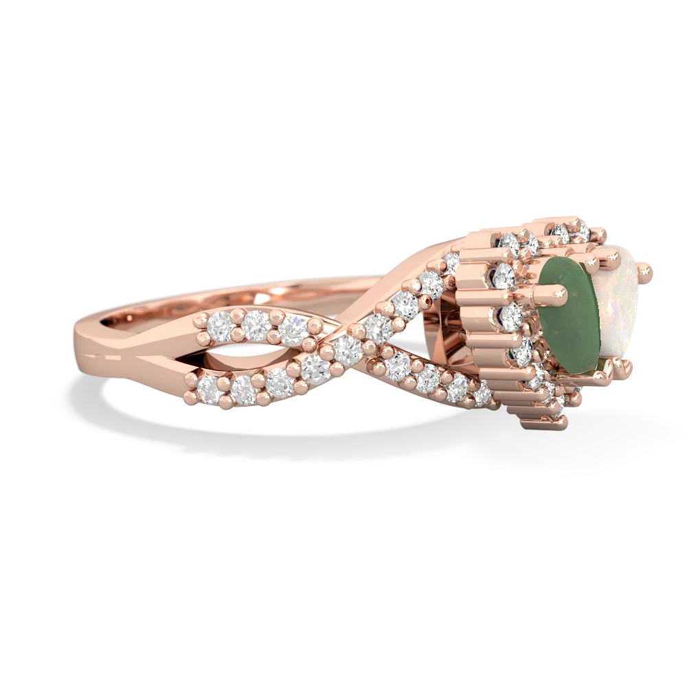 Jade Diamond Twist 'One Heart' 14K Rose Gold ring R2640HRT