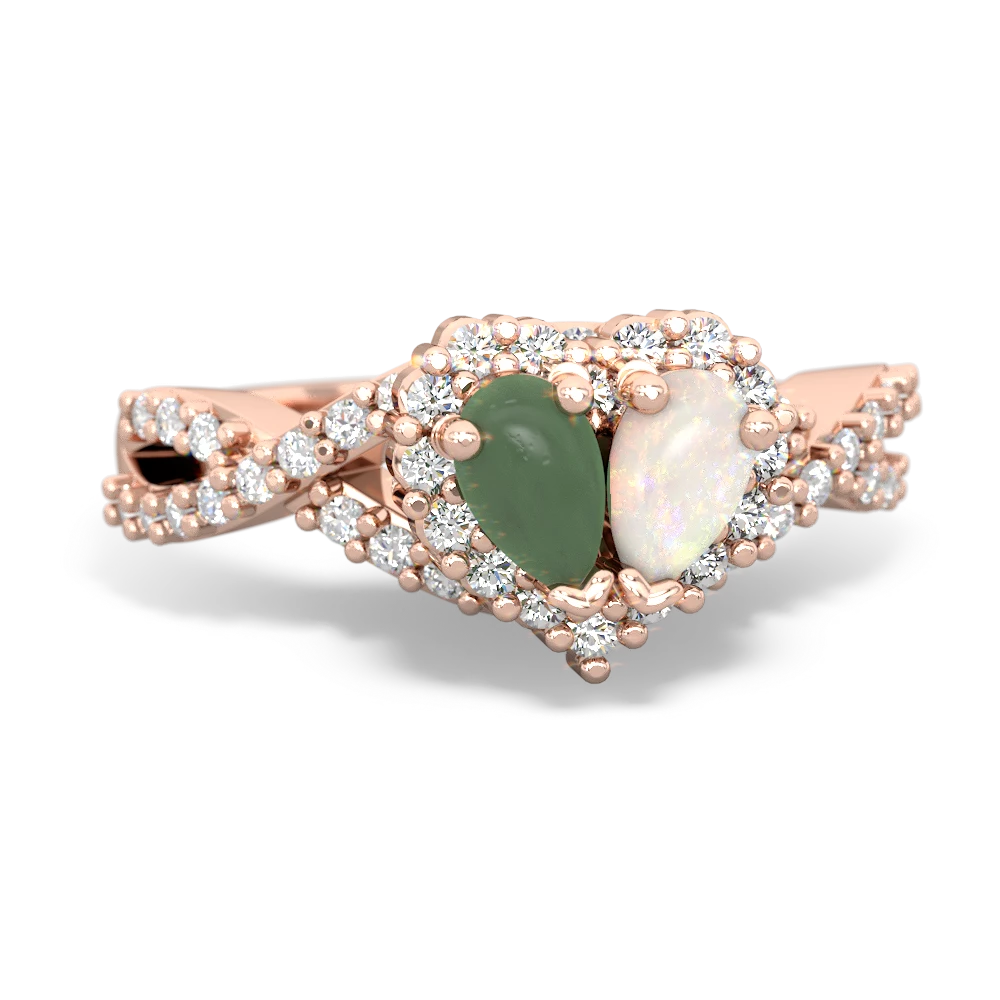 Jade Diamond Twist 'One Heart' 14K Rose Gold ring R2640HRT