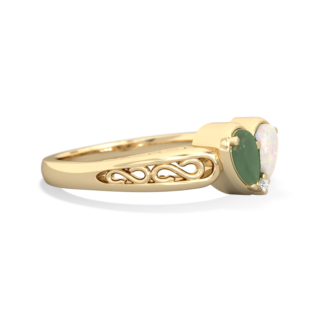 Jade Filligree 'One Heart' 14K Yellow Gold ring R5070