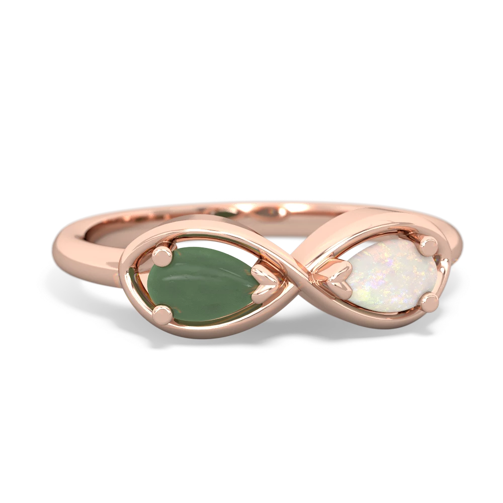 Jade Infinity 14K Rose Gold ring R5050