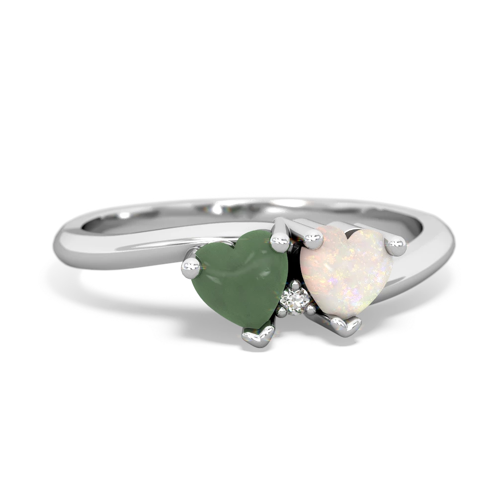 Jade Sweethearts 14K White Gold ring R5260