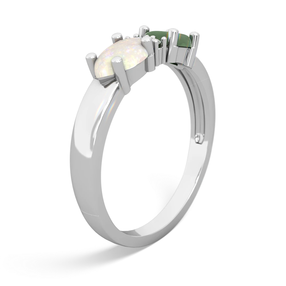 Jade Pear Bowtie 14K White Gold ring R0865