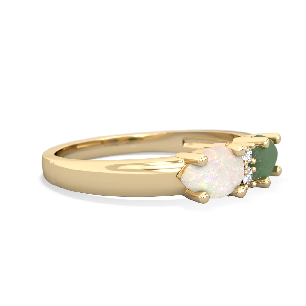 Jade Pear Bowtie 14K Yellow Gold ring R0865