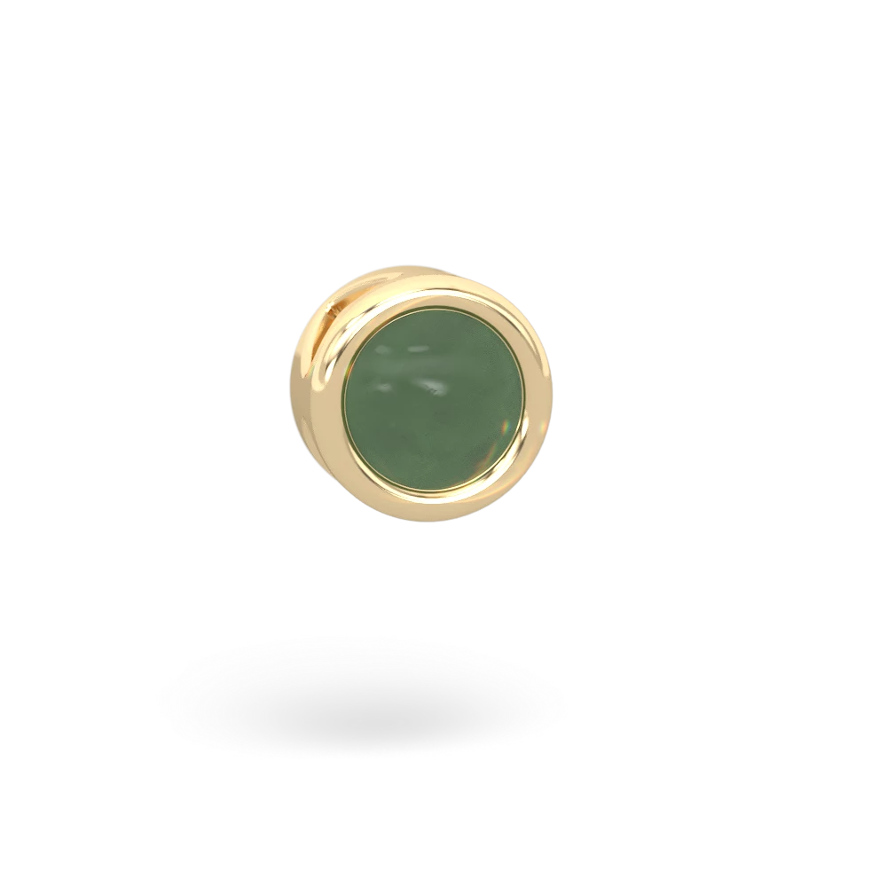 Jade 5Mm Round Slide 14K Yellow Gold pendant P3785