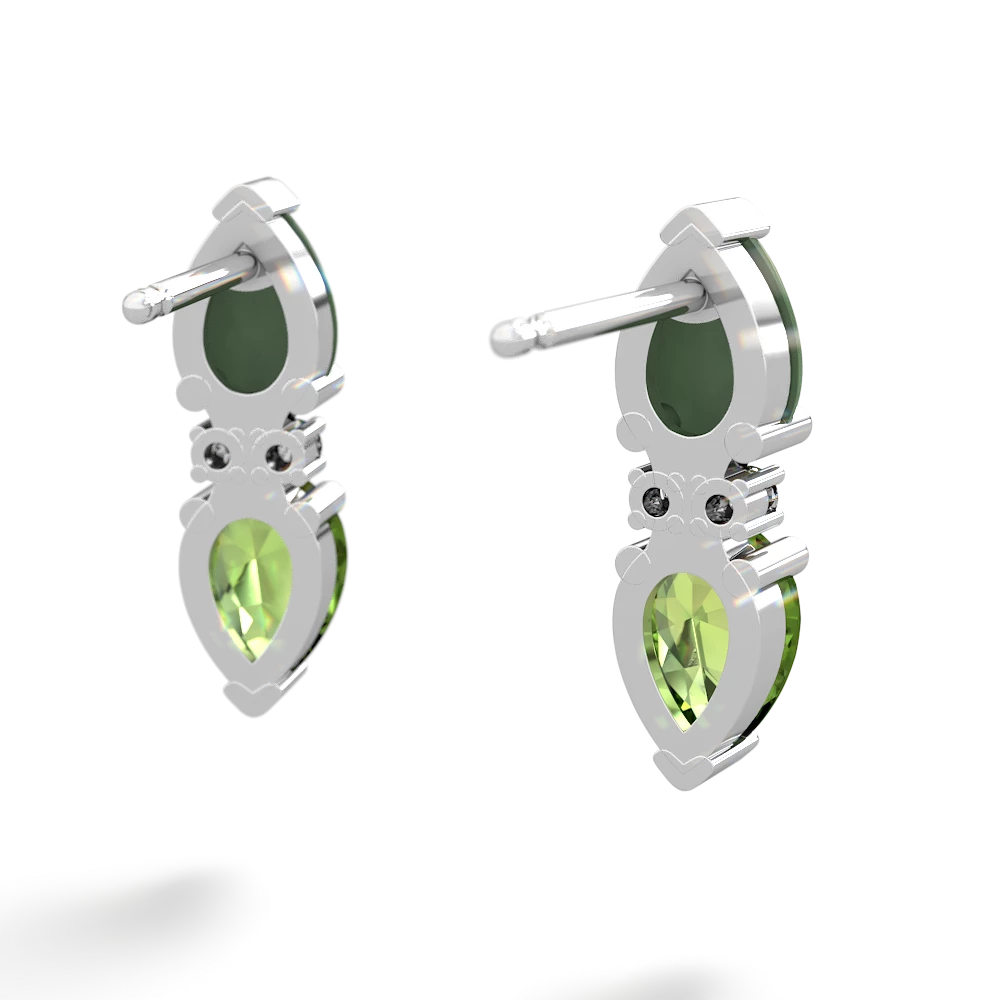 Jade Bowtie Drop 14K White Gold earrings E0865