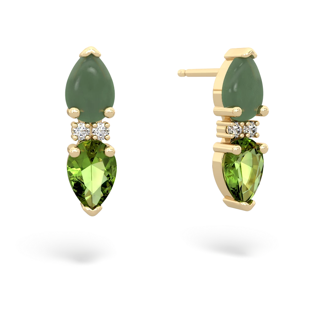 Jade Bowtie Drop 14K Yellow Gold earrings E0865