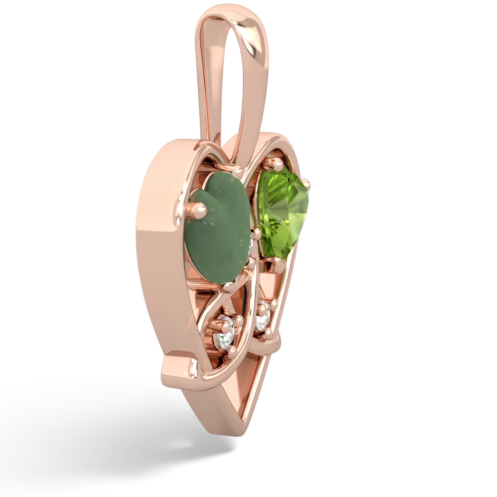 Jade Celtic Trinity Heart 14K Rose Gold pendant P5331