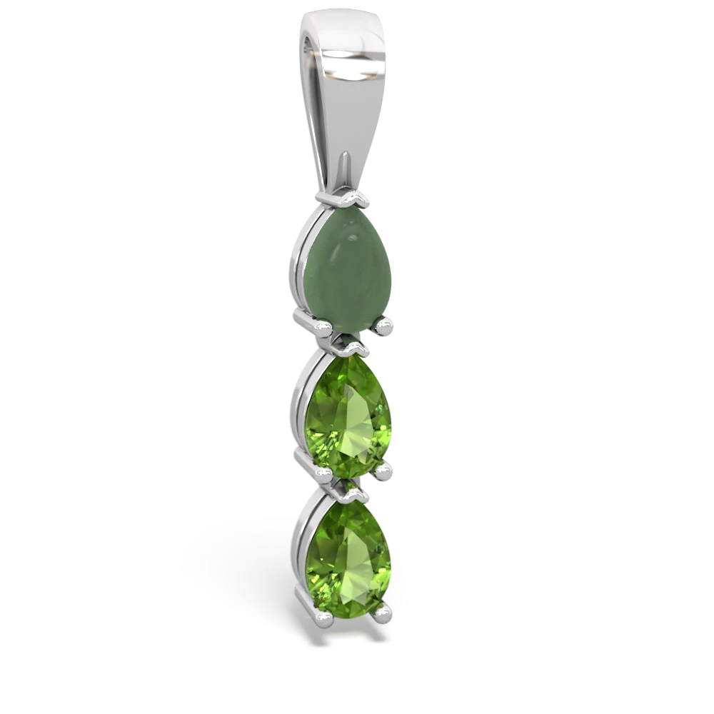 Jade Dew Drops 14K White Gold pendant P2251