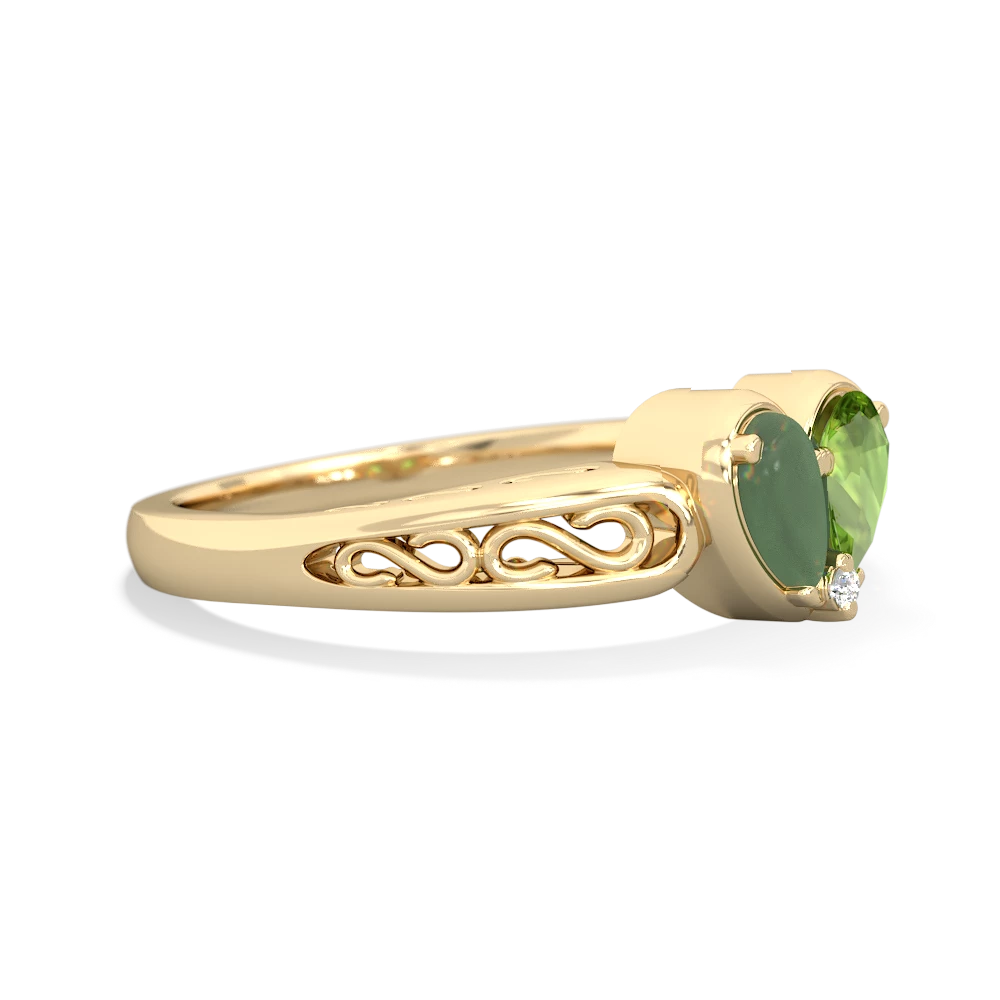 Jade Filligree 'One Heart' 14K Yellow Gold ring R5070