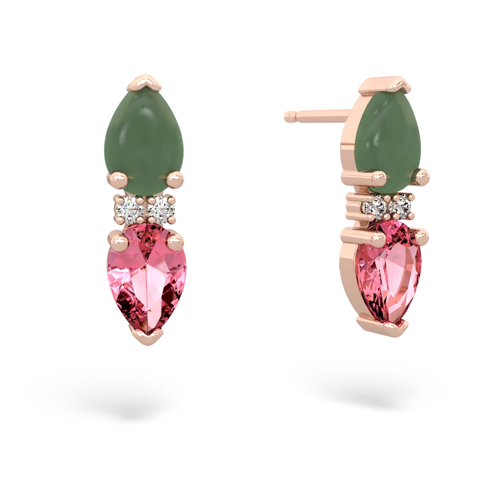 Jade Bowtie Drop 14K Rose Gold earrings E0865