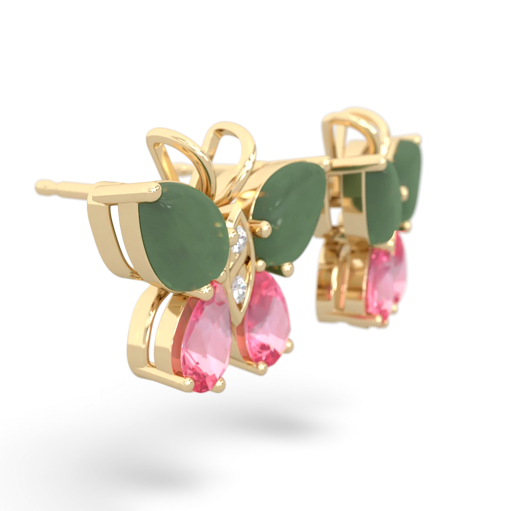 Jade Butterfly 14K Yellow Gold earrings E2215