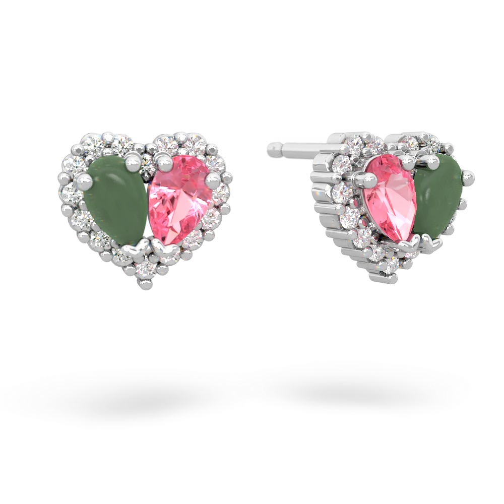 Jade Halo 14K White Gold earrings E7008