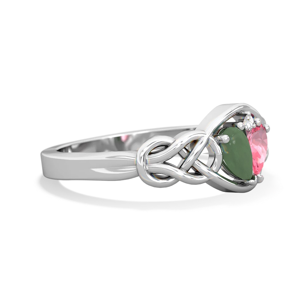 Jade Celtic Love Knot 14K White Gold ring R5420